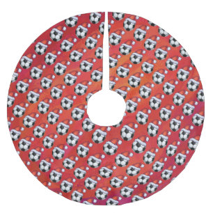 Santa Hat Voetbal Pattern op Red Kerstboom Rok
