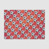 Santa Hat Voetbal Pattern op Red Tissuepapier (Voorkant)