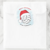 Santa Hat Volleyball Merry Kerstmis Ronde Sticker (Tas)