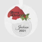 Santa Hat Volleyball-ontwerp | DIY-naam Ornament (achterkant)