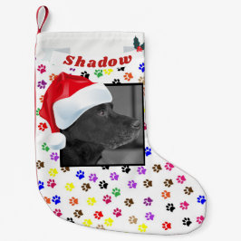 Santa Hat voor Dog Fotopagina Afdruknaam Kleine Kerstsok