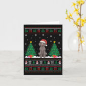Santa Hat Weimaraner Dog Christmas Tree Lights Ugl Kaart (Gele Bloem)
