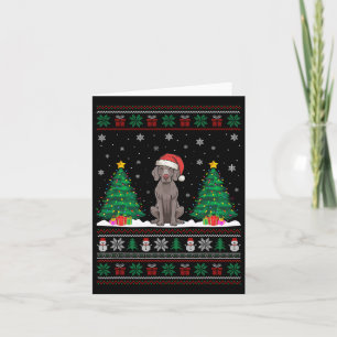 Santa Hat Weimaraner Dog Christmas Tree Lights Ugl Kaart