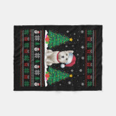Santa Hat Westie Hond Kerstboom Lights Ugly Sw Fleece Deken (Voorkant (Horizontaal))