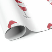Santa Hat Wijn Glas Vakantie Party Cadeaupapier (Rol Hoek)