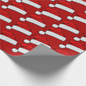 Santa Hat Wrapping Paper | Festive Christmas Gift Cadeaupapier (Hoek)