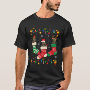 Santa Hat Xmas Licht Grappig Drie Beer In Kerstmis T-shirt