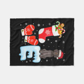 Santa Hat Xmas Stocking Duitse kortharige pointer Fleece Deken (Voorkant (Horizontaal))