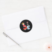 Santa Hat Xmas Stocking Duitse kortharige pointer Ronde Sticker (Envelop)