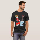 Santa Hat Xmas Stocking Duitse kortharige pointer T-shirt (Voorkant volledig)