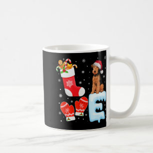 Santa Hat Xmas Stocking Holiday Airedale Terrier D Koffiemok