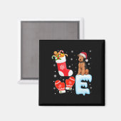 Santa Hat Xmas Stocking Holiday Airedale Terrier D Magneet (Voorkant / Achterkant)