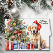 Santa Hat Yellow Labrador Retriever Christmas