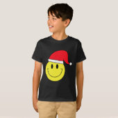 Santa Hat Yellow Smile Face Shirt Kerstwinter (Voorkant volledig)