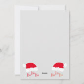 Santa Hat Zwart-wit Flat Vakantie Kaart (Achterkant)