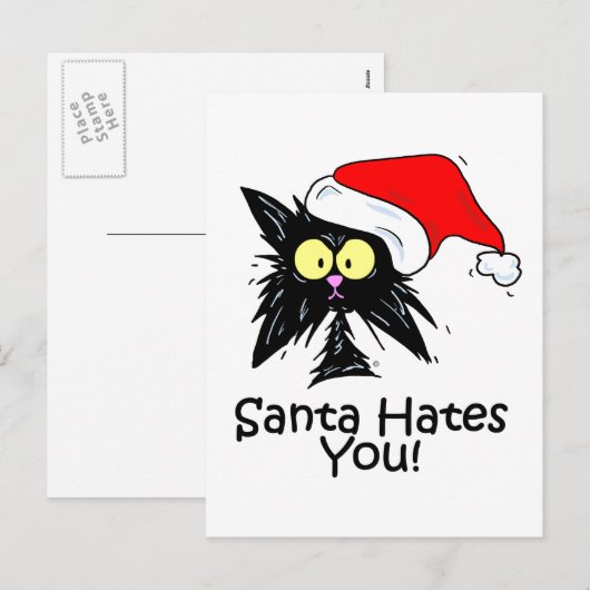 Santa Hates je Feestdagenkaart (Voorkant / Achterkant)
