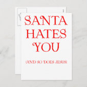 Santa Hates je Feestdagenkaart (Voorkant / Achterkant)