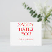 Santa Hates je Feestdagenkaart (Staand voorkant)