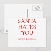 Santa Hates je Feestdagenkaart (Voorkant / Achterkant)