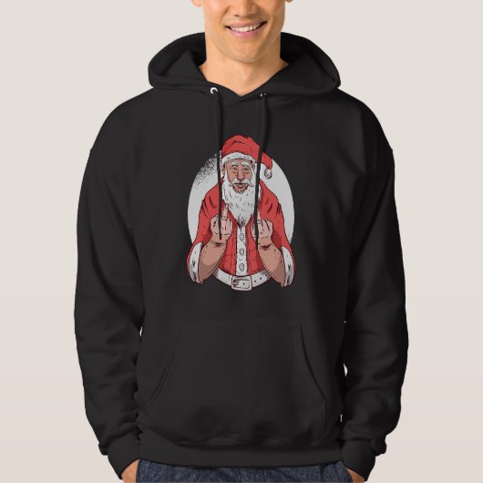 Santa Hates You  Christmas Hoodie (Voorkant)