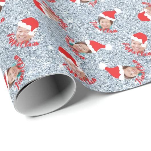 Santa Hats Custom Photo Wrapping Paper Cadeaupapier (Rol Hoek)