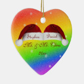 Santa Hats en Rainbows Keramisch Ornament (Rechts)