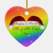 Santa Hats en Rainbows Keramisch Ornament (Voorkant)