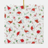 Santa Hats en snoeprietten Keramisch Ornament (Achterkant)