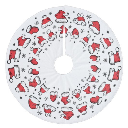 Santa Hats Fleece Kerstboom Rok (Voorkant)