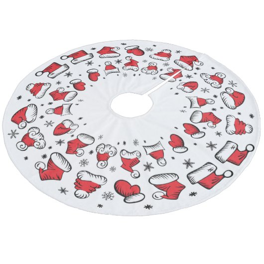 Santa Hats Fleece Kerstboom Rok (Gekanteld)