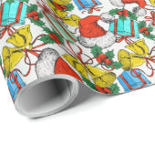 Santa Hats, geschenken en cellen Cadeaupapier (Rol Hoek)
