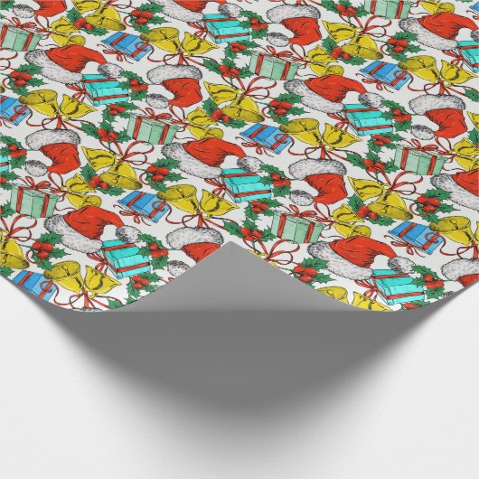 Santa Hats, geschenken en cellen Cadeaupapier (Hoek)