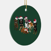 Santa Hats green Keramisch Ornament (Rechts)