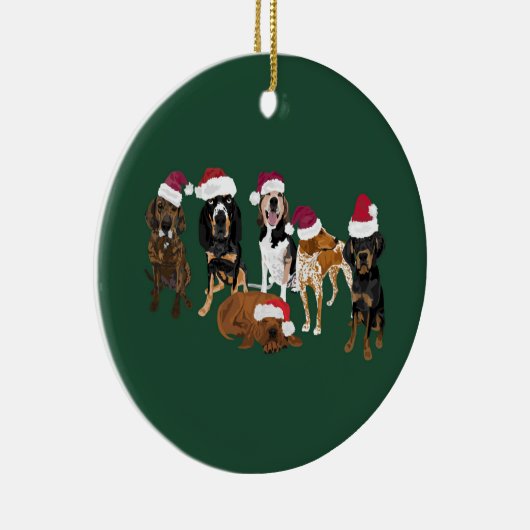 Santa Hats green Keramisch Ornament (Rechts)