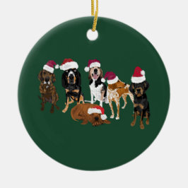 Santa Hats green Keramisch Ornament