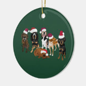 Santa Hats green Keramisch Ornament (Links)