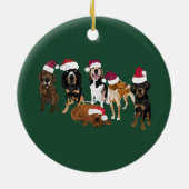 Santa Hats green Keramisch Ornament (Achterkant)