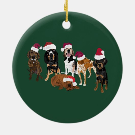 Santa Hats green Keramisch Ornament (Achterkant)