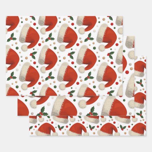 Santa Hats Inpakpapier Vel (Set)