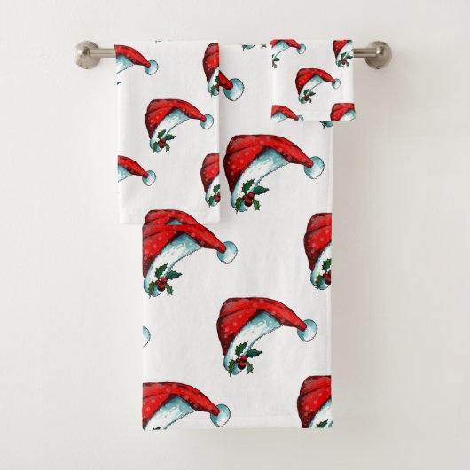 Santa Hats kerstkeukenset Bad Handdoek (Insitu)