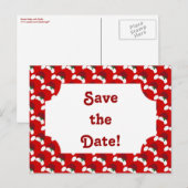 Santa Hats met Holly Save the Date Briefkaart (Voorkant / Achterkant)