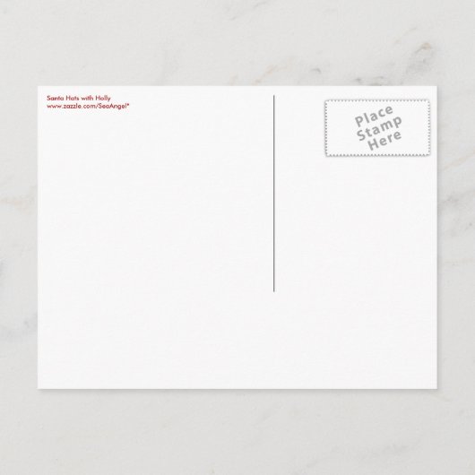 Santa Hats met Holly Save the Date Briefkaart (Achterkant)