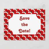 Santa Hats met Holly Save the Date Briefkaart (Voorkant)
