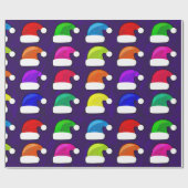 santa hats wrappers cadeaupapier (Vlak)