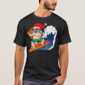 Santa Hawaiian Surfing Summer Surf T-shirt (Voorkant)