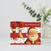 Santa Head & Legs North Pole Fun Christmas DesigN Briefkaart (Staand voorkant)