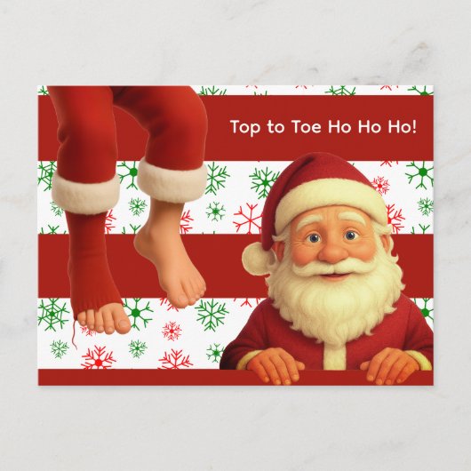 Santa Head & Legs North Pole Fun Christmas DesigN Briefkaart (Voorkant)