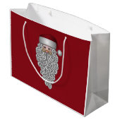 Santa Head met krulbaard Groot Cadeauzakje (Achterkant Gekanteld)