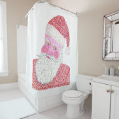 Santa Head Pointillisme Kerstmis Douche Gordijnen (In situ)