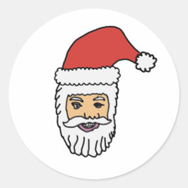 Santa Head Ronde Sticker